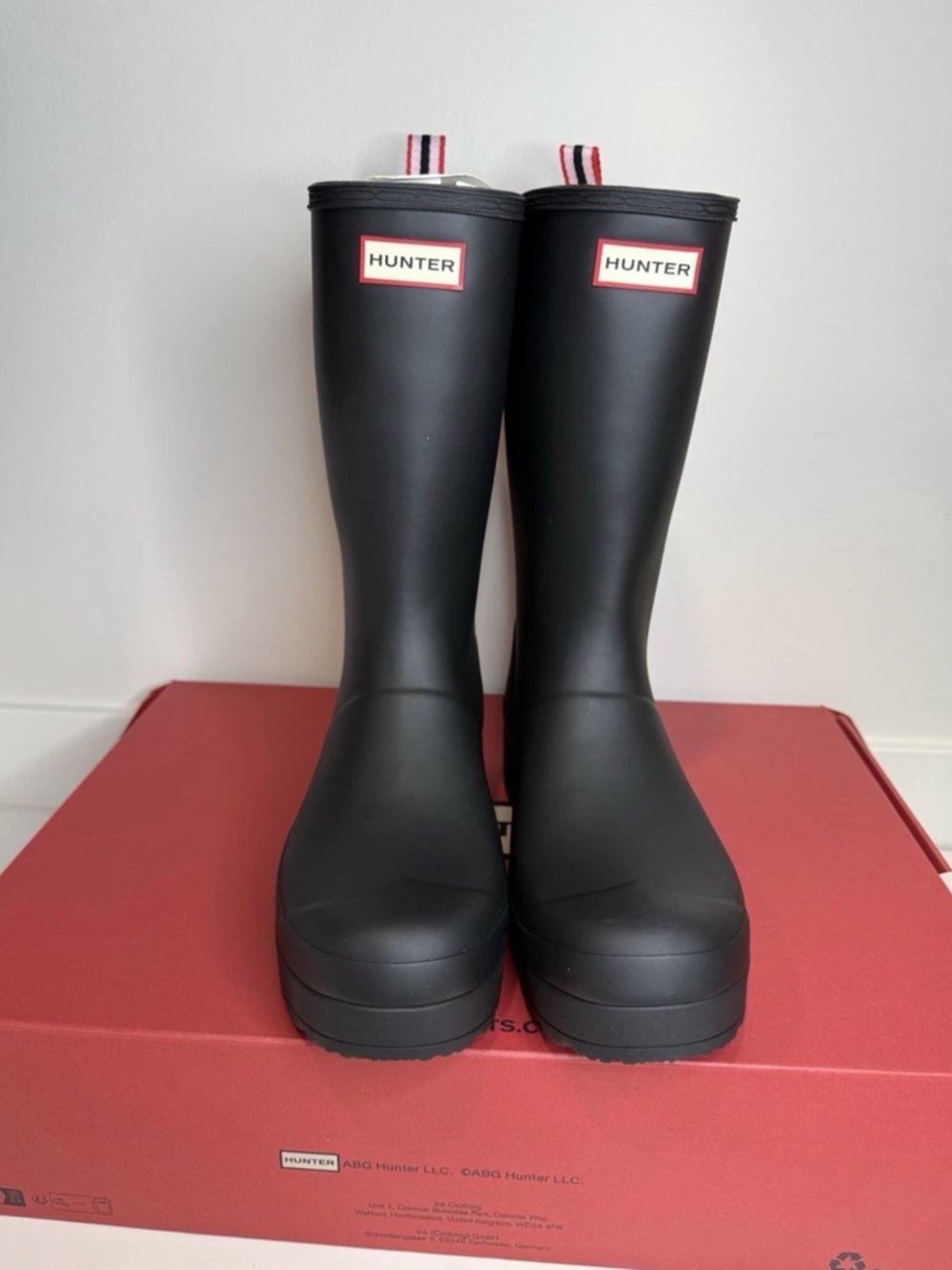 Hunter Black Rubber Rain Boot Interior with Label